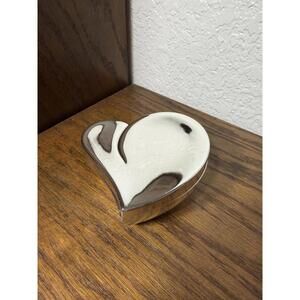 Vintage Silver-Plated Heart Trinket Box